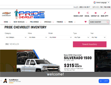 Tablet Screenshot of pridechevy.com